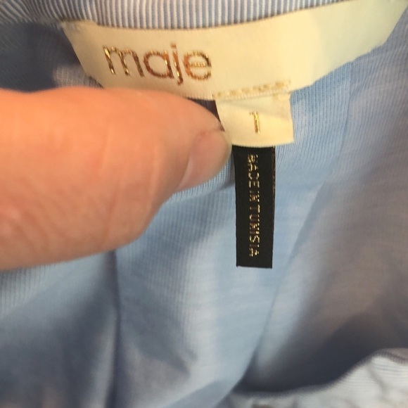 Maje Charly Bleu Ciel Button Down Top Size 1/S - Picture 7 of 10
